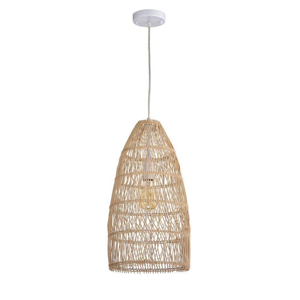 Warehouse of Tiffany Eren 76 in. 1-Light Cream Pendant Indoor Light with Light Kit