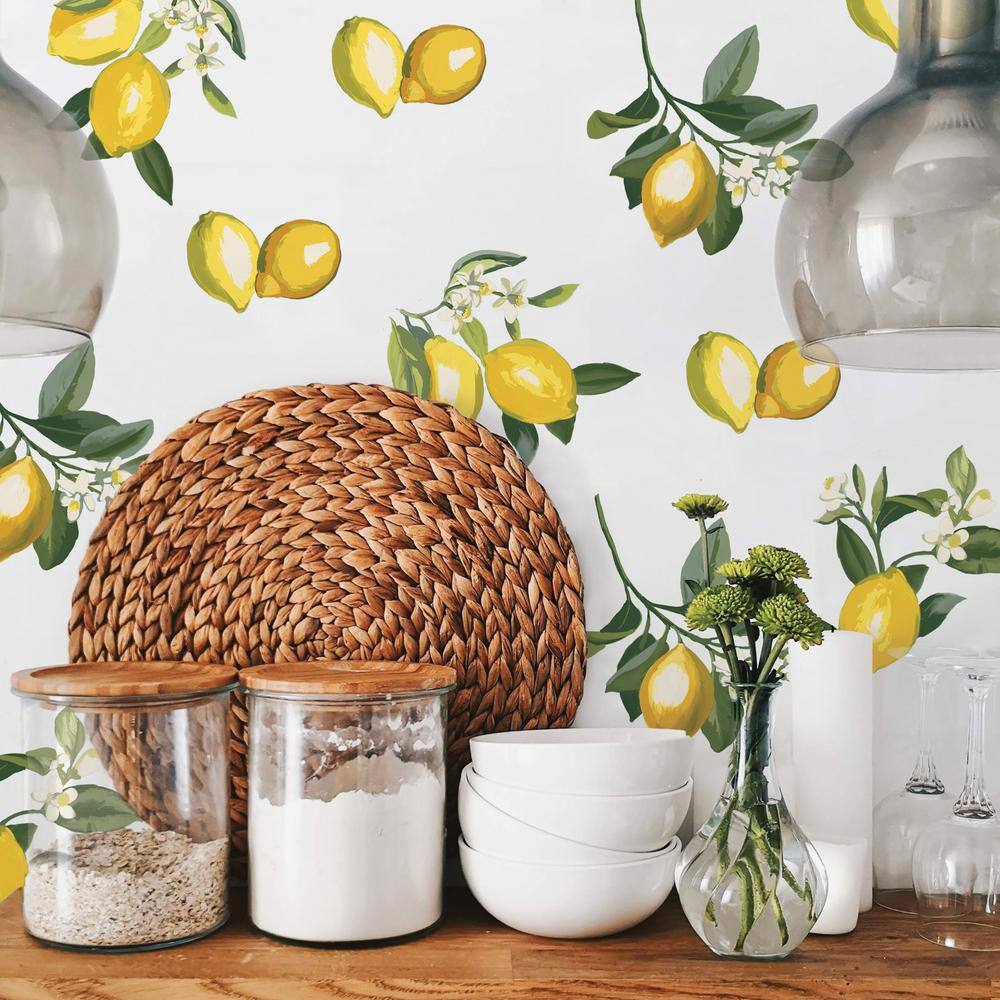 RoomMates Green and Yellow and White Lemon Wall Decals