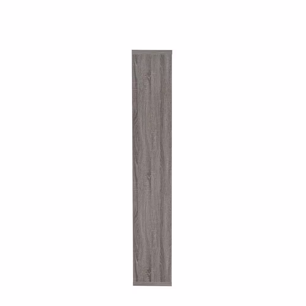 Coaster 71.88 in. Weathered Gray Wood 8-shelf Etagere Bookcase with Open Back