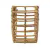 None 12.5 in. W x 6 in. D Natural Brown Wood Pocket Decorative Wall Shelf