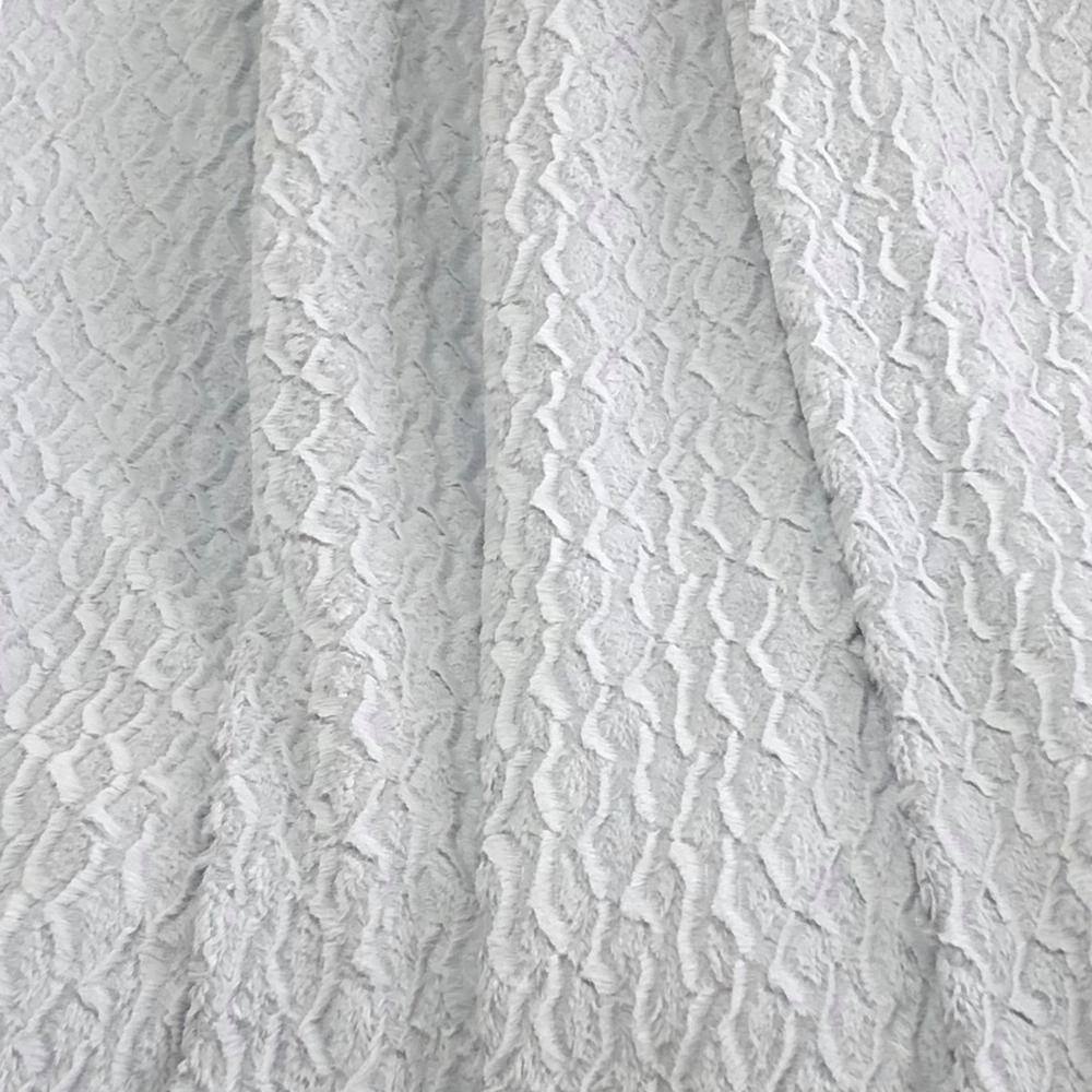 Harper Lane Genoa Faux Fur Sherpa Light Grey Ogee Throw Blanket 50 x 60 inches