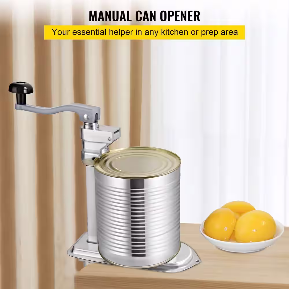 VEVOR Commercial Can Opener 18.9 in. Stainless Steel Manual Table Can Opener for Up to 11.8 in. Tall