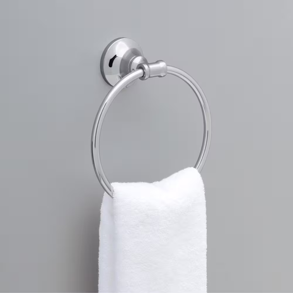 Delta Chamberlain 4-Piece Bath Hardware Set 24 in. Towel Bar, Toilet Paper Holder, Towel Ring, Towel Hook in Polished Chrome